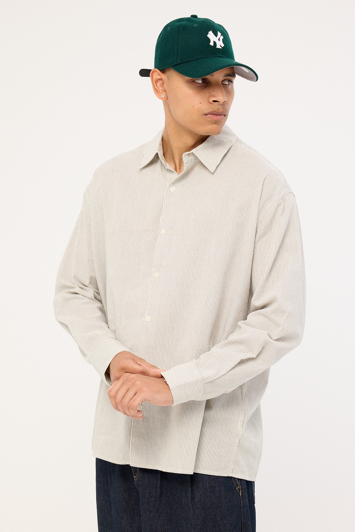 Common Need Babylon Long Sleeve Shirt Oat Stripe