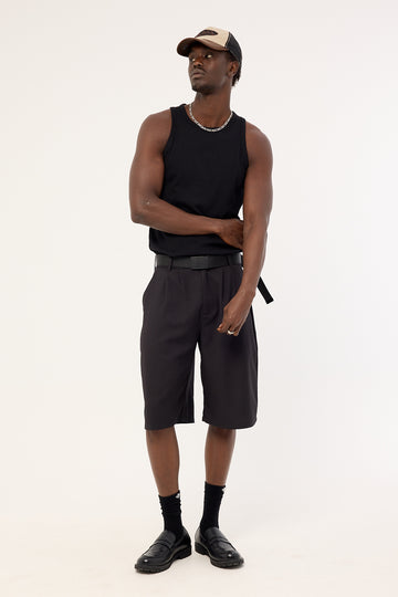 Neovision Razed Tailored Short Black Pinstripe