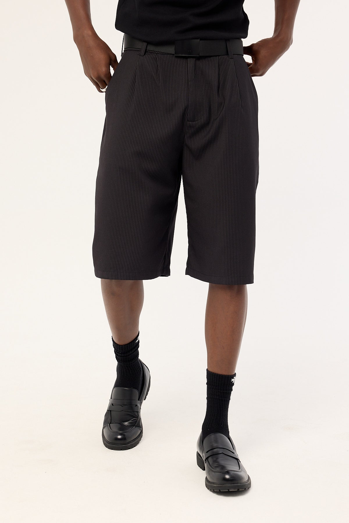 Neovision Razed Tailored Short Black Pinstripe