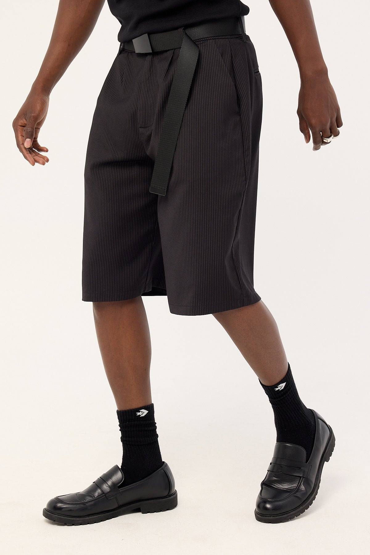 Neovision Razed Tailored Short Black Pinstripe