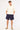Common Need Santorini Elastic Waist Short Navy Stripe
