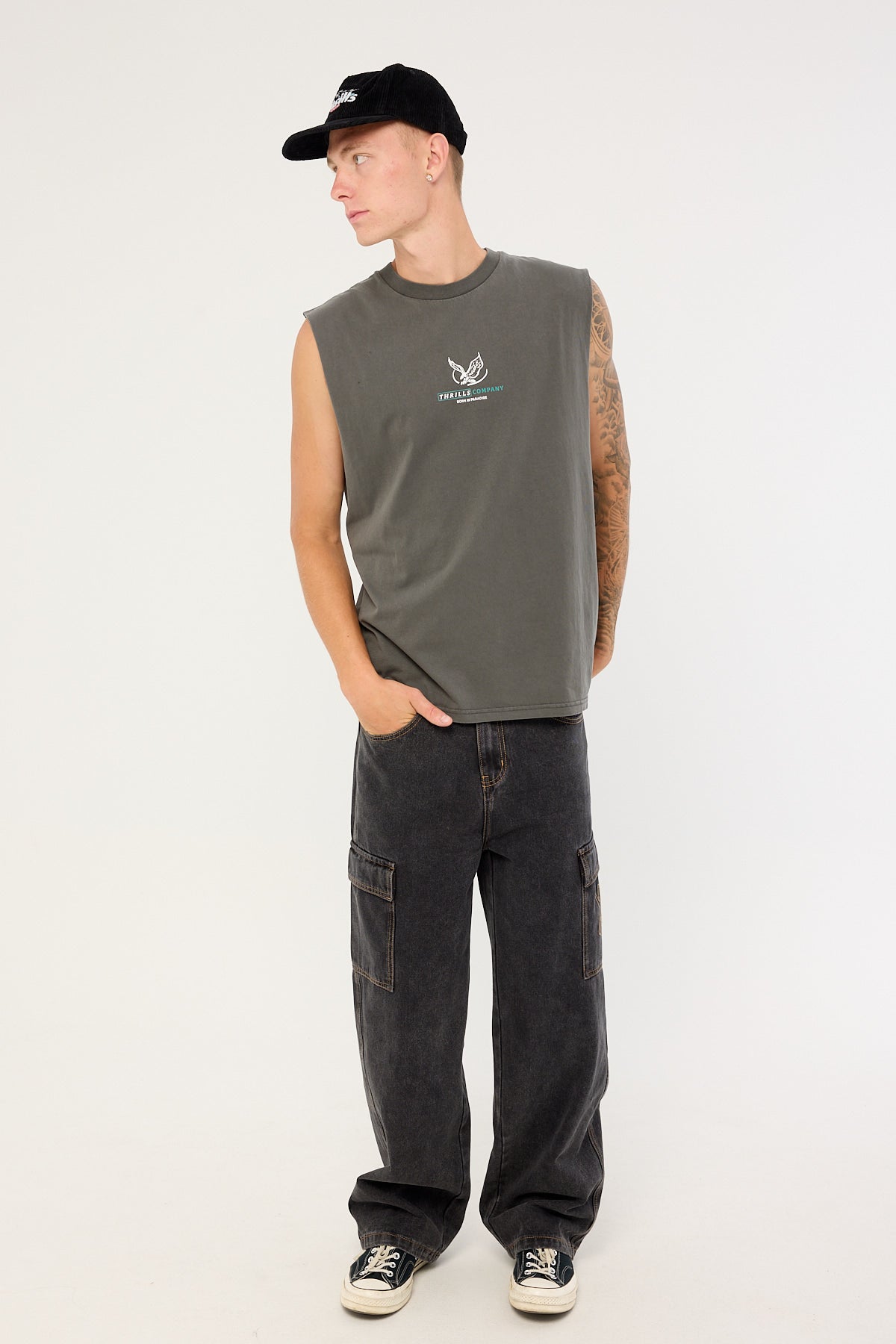 Thrills Glory Merch Fit Muscle Tee Black