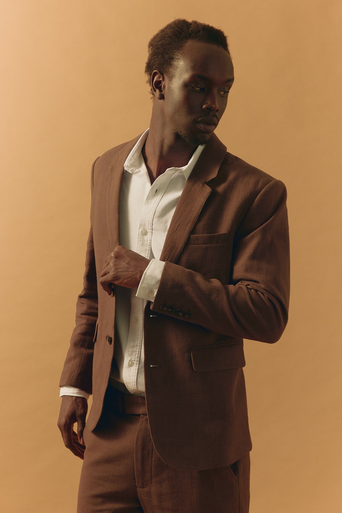 Common Need Oliver Classic Linen Blazer Brown