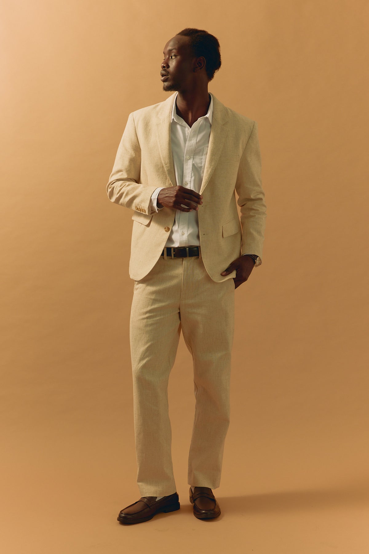 Common Need Oliver Classic Linen Tailored Trouser Natural