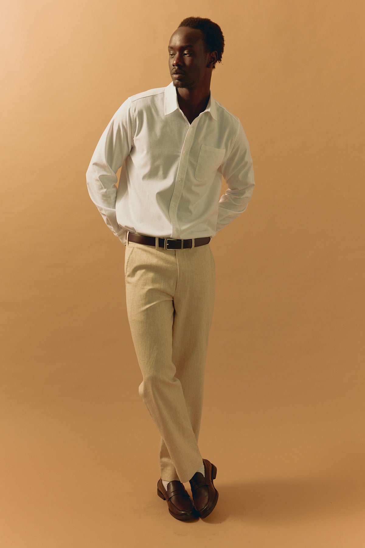 Common Need Oliver Classic Linen Tailored Trouser Natural