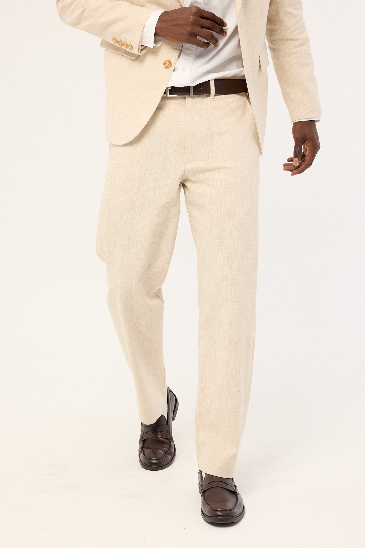 Common Need Oliver Classic Linen Tailored Trouser Natural