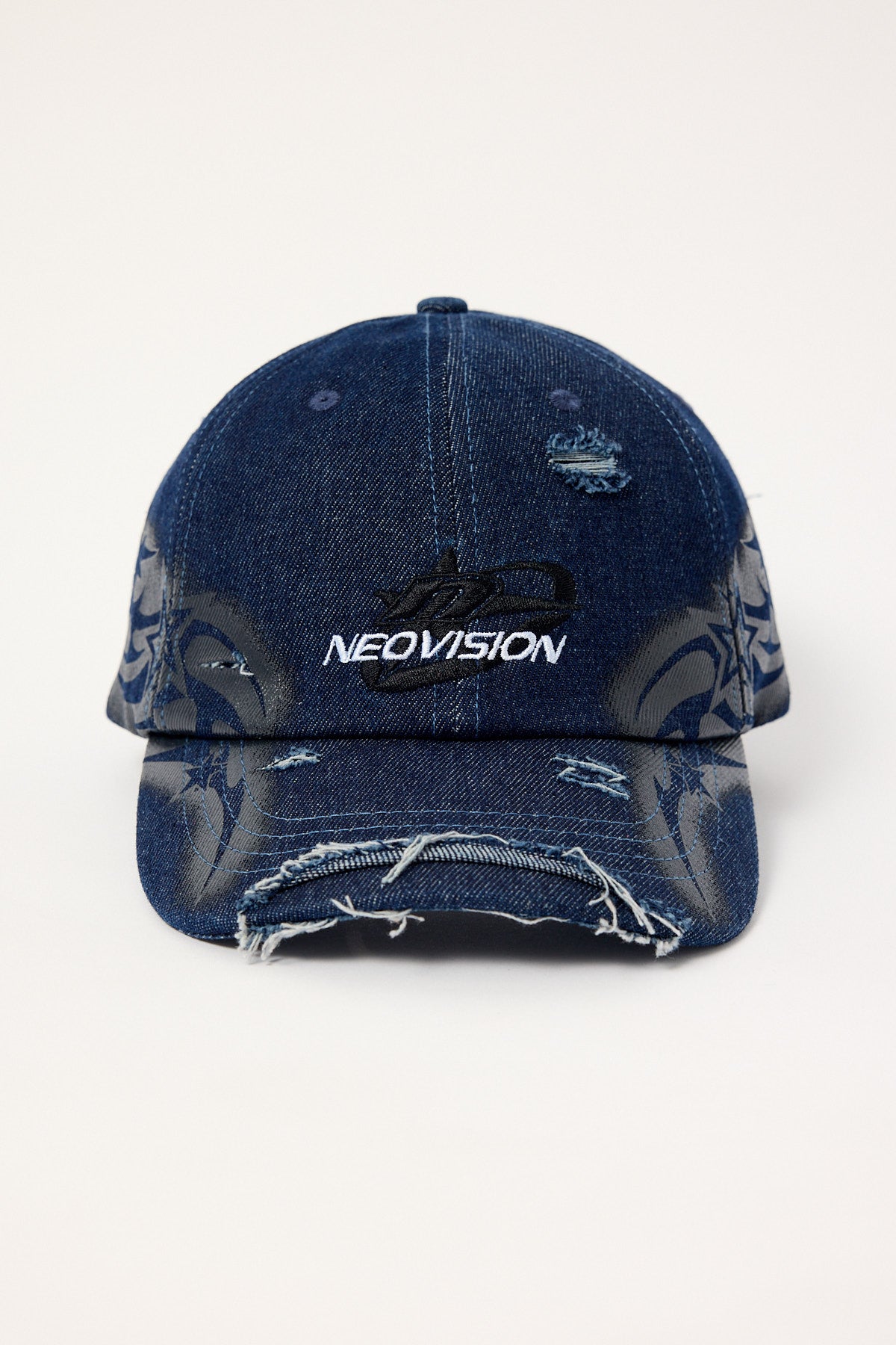 Neovision Stencil Distressed Dad Cap Raw Denim