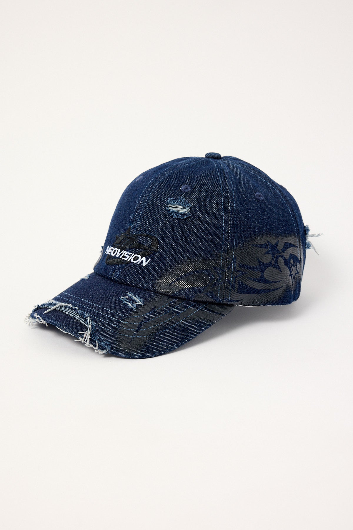 Neovision Stencil Distressed Dad Cap Raw Denim