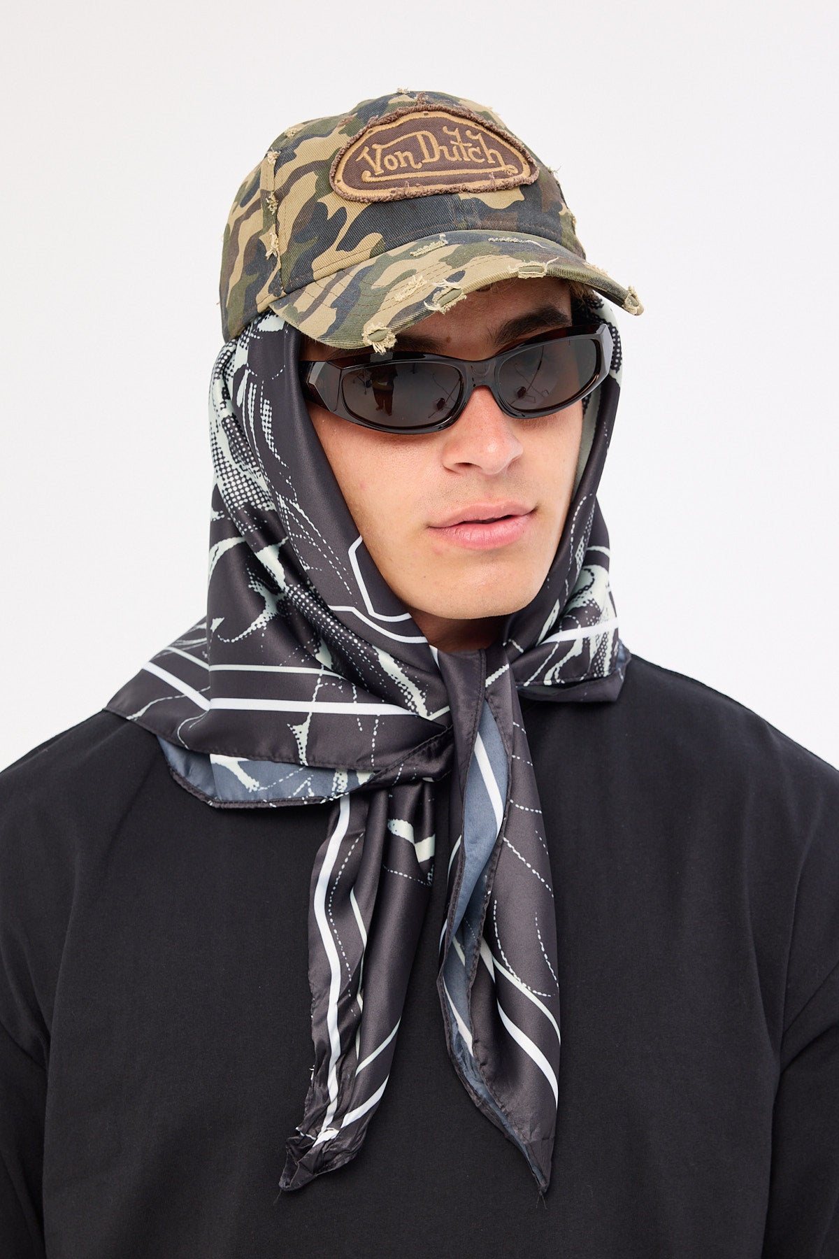 Neovision Fallen Cross Bandana Head Scarf Black