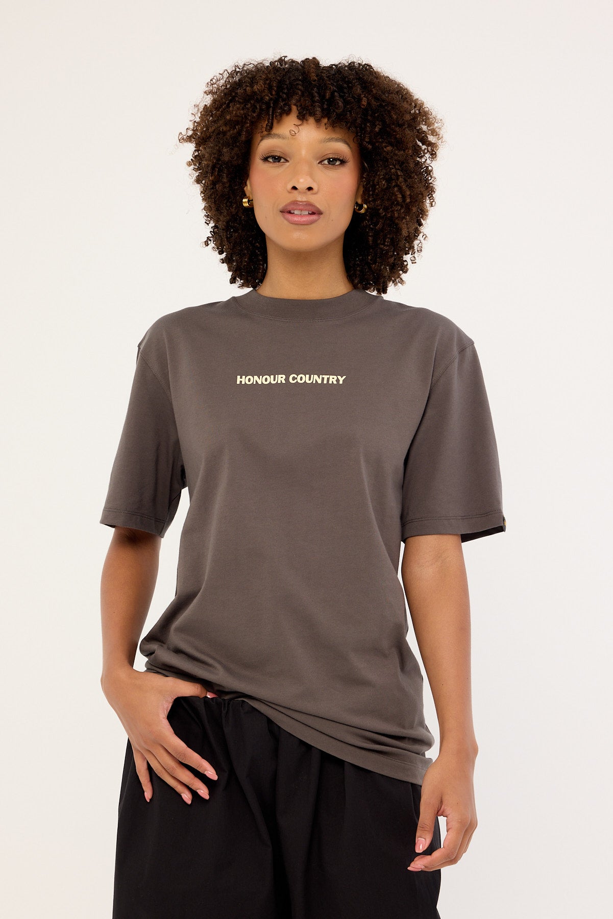 Clothing The Gaps Block Honoour Country Tee Charcoal
