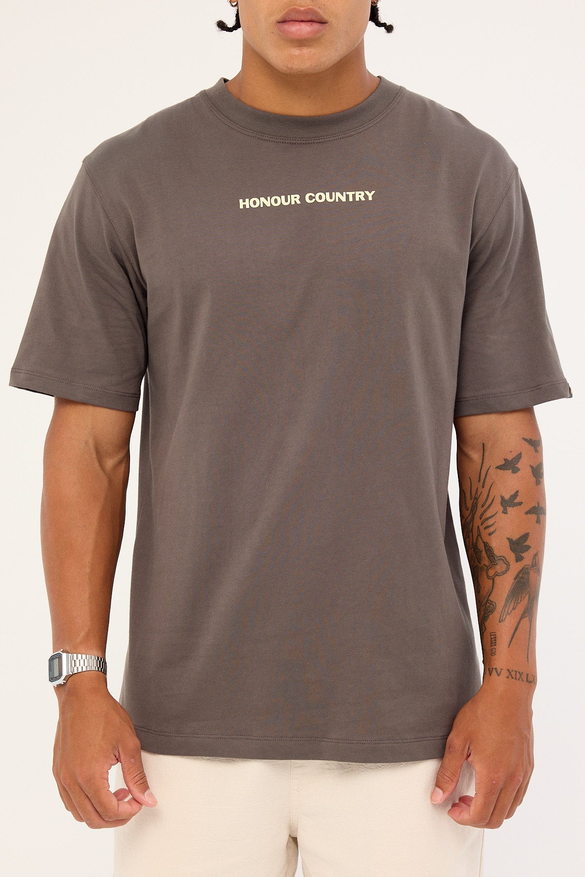 Clothing The Gaps Block Honoour Country Tee Charcoal