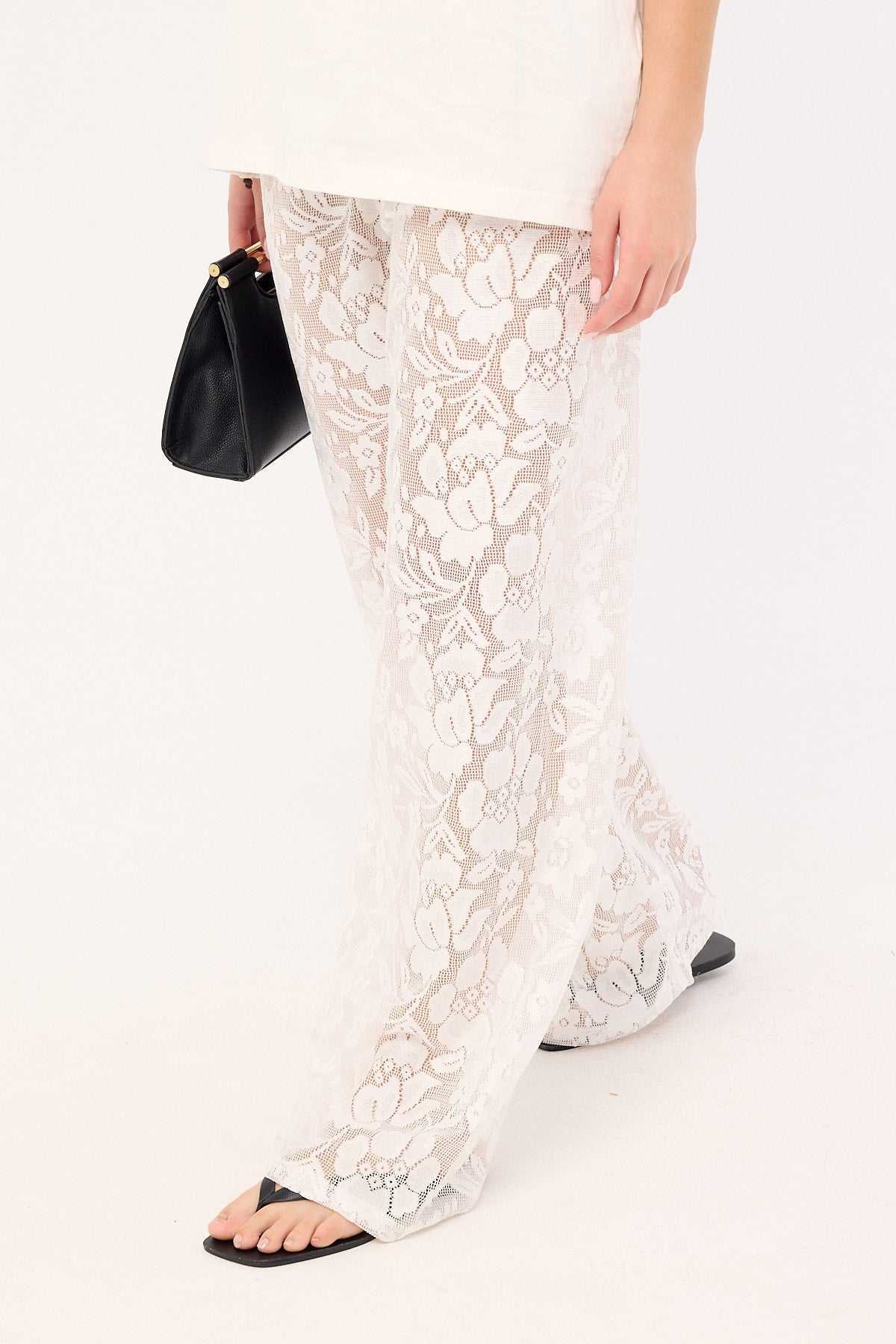 Luck & Trouble Yuri Mid Rise Lace Pant White