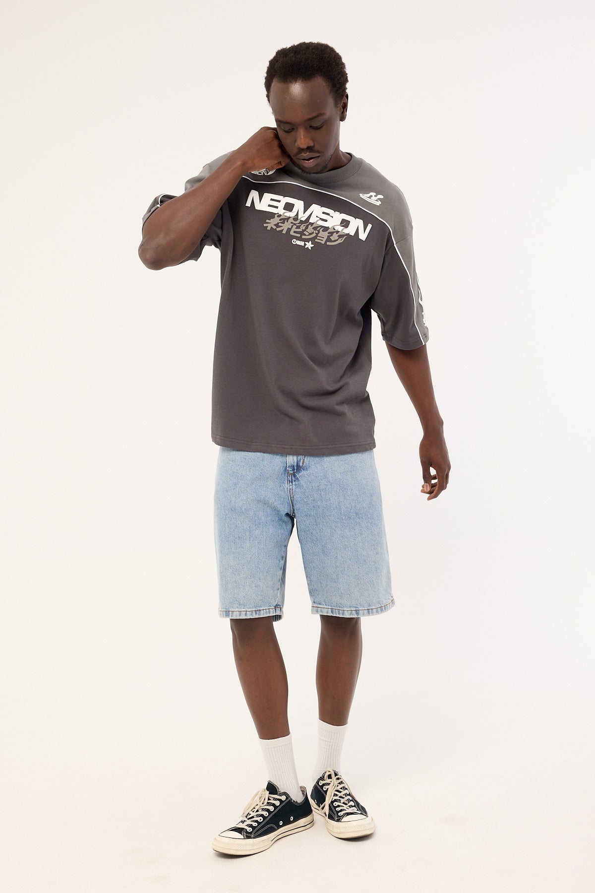 Neovision Kaen Oversize Super Heavy Tee Smoke Grey/Ash Black