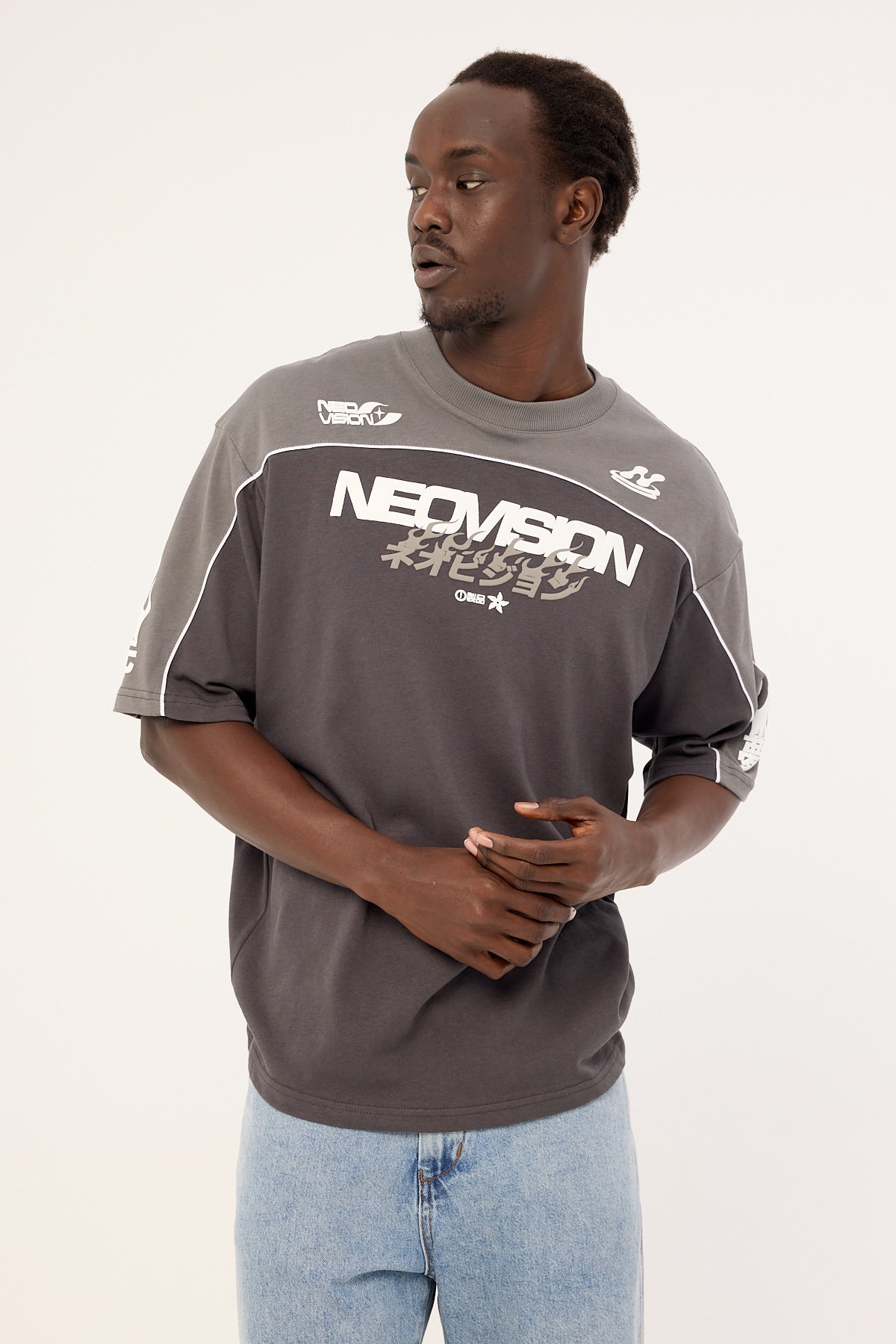 Neovision Kaen Oversize Super Heavy Tee Smoke Grey/Ash Black