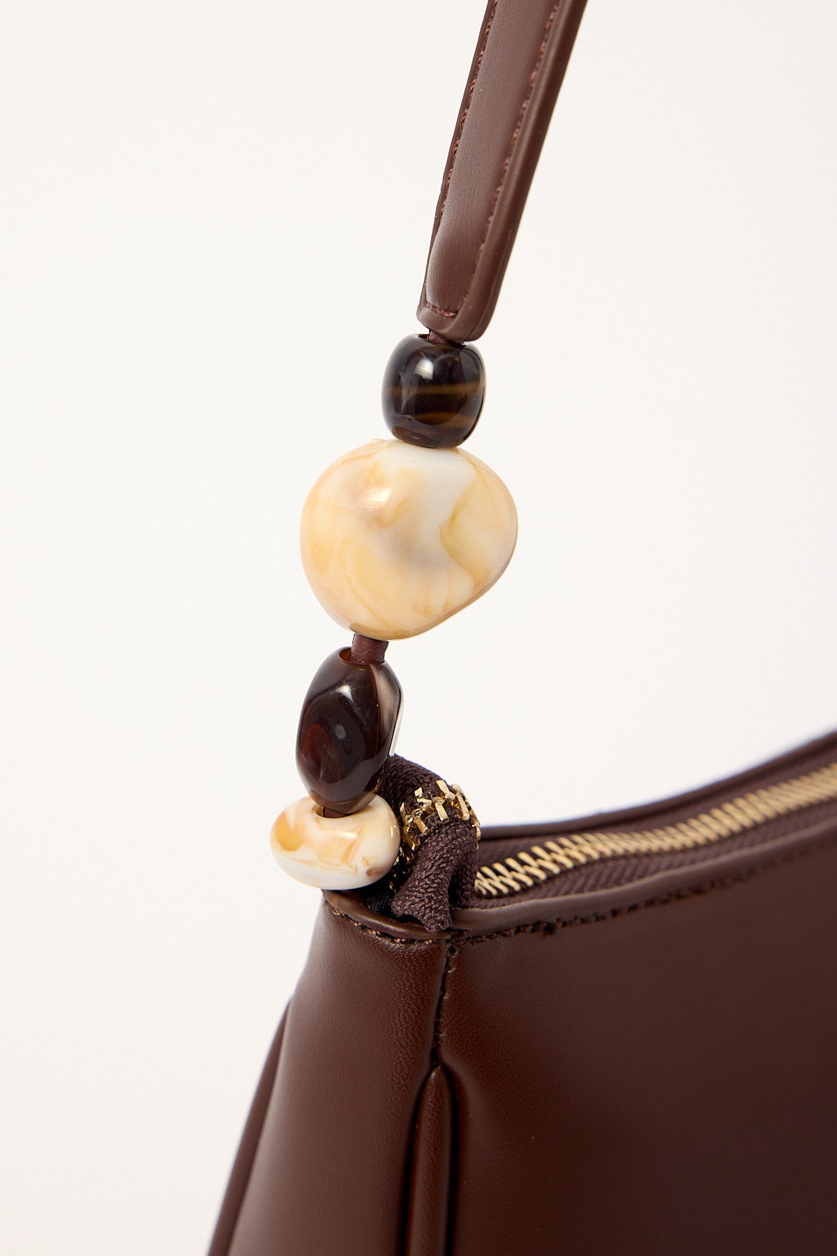 Perfect Stranger Zeya Beaded Shoulder Bag Brown