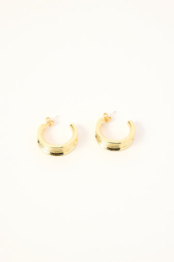 Perfect Stranger Oak Hoop Earings 18k Gold