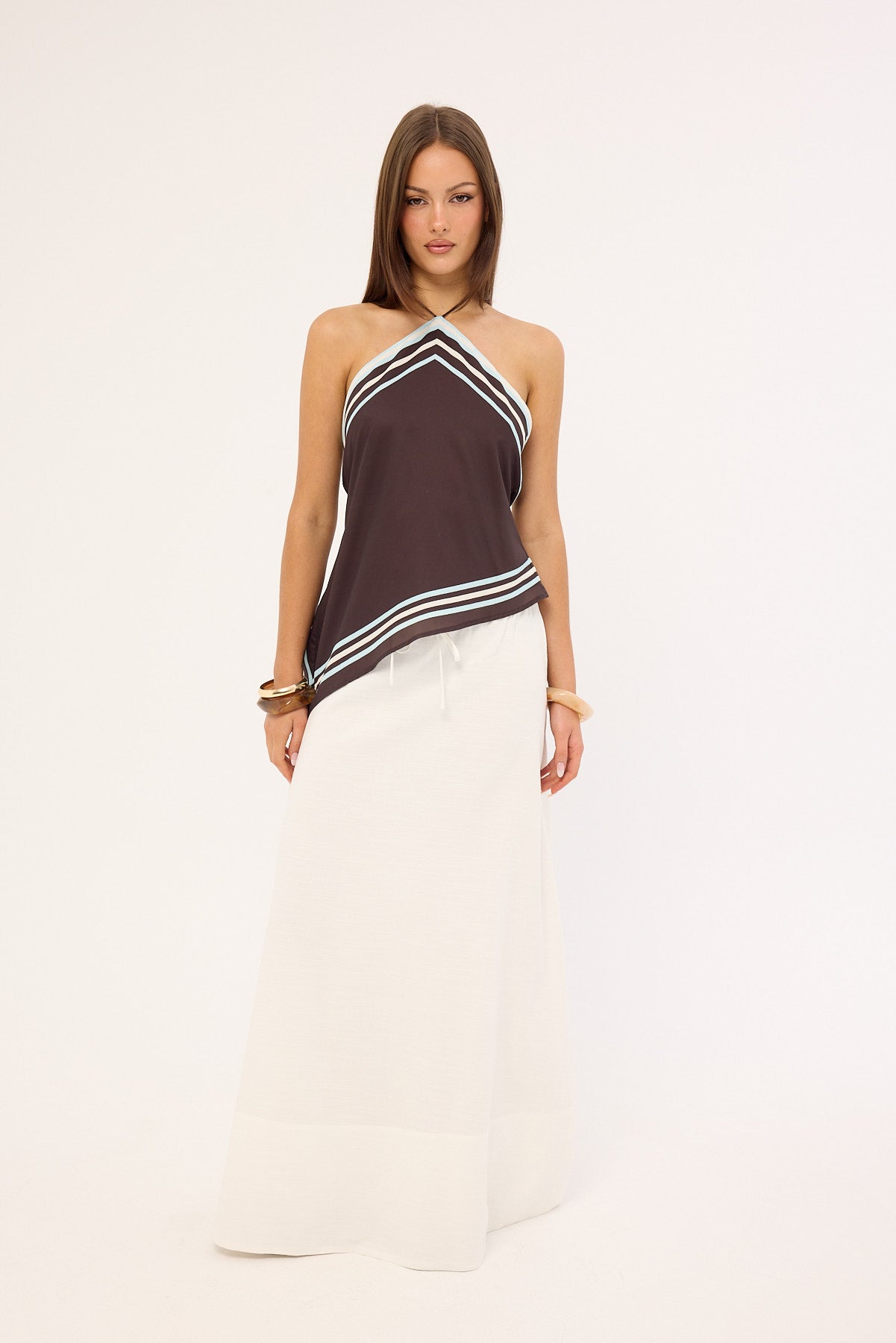 Luck & Trouble Estelle Maxi Skirt White