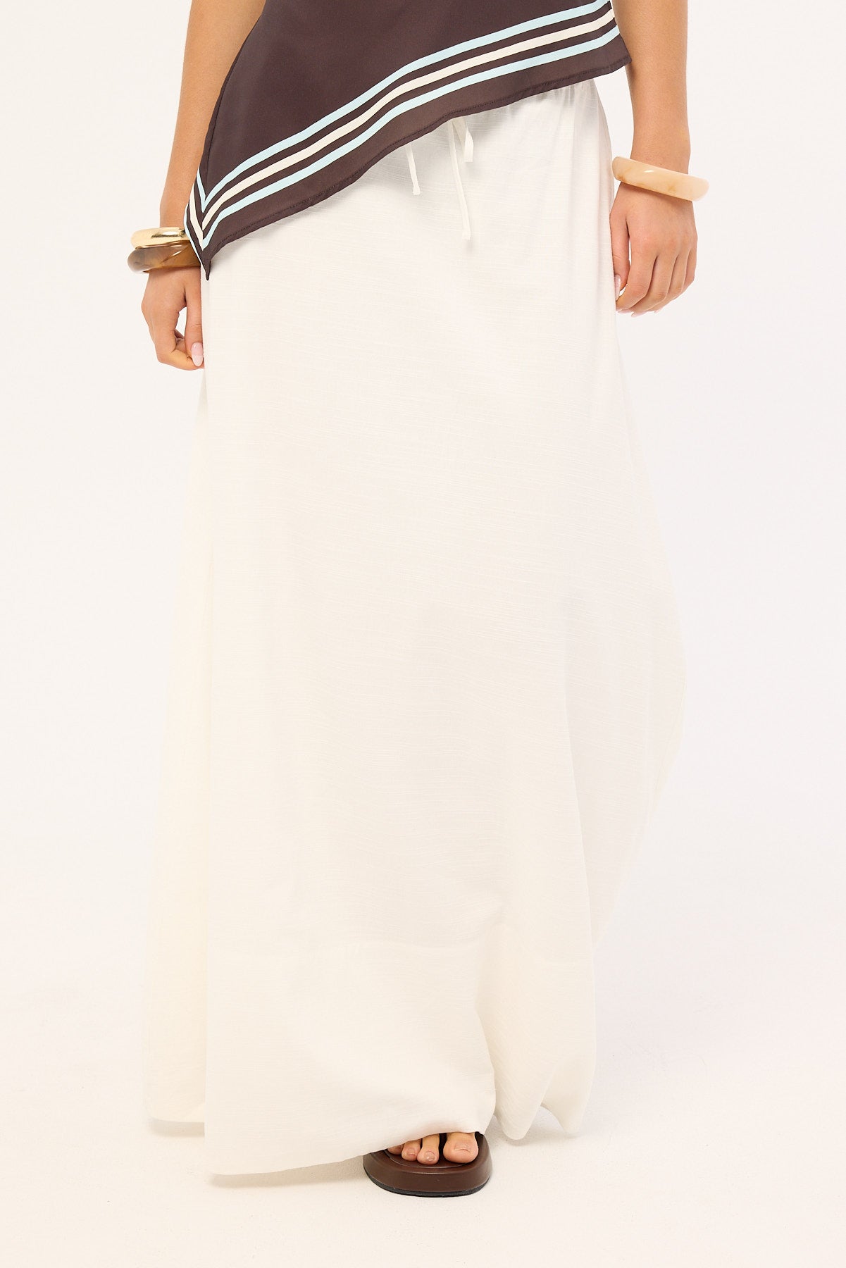 Luck & Trouble Estelle Maxi Skirt White