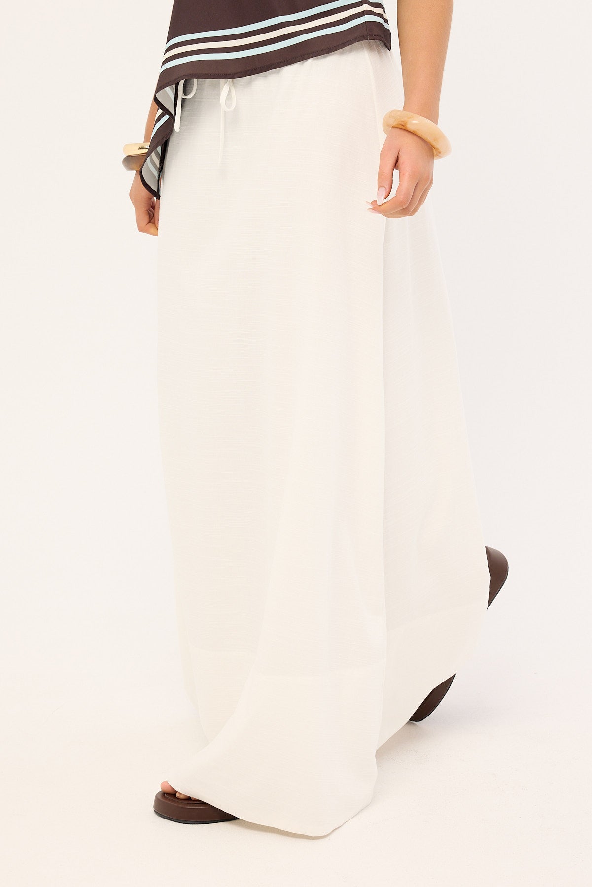 Luck & Trouble Estelle Maxi Skirt White