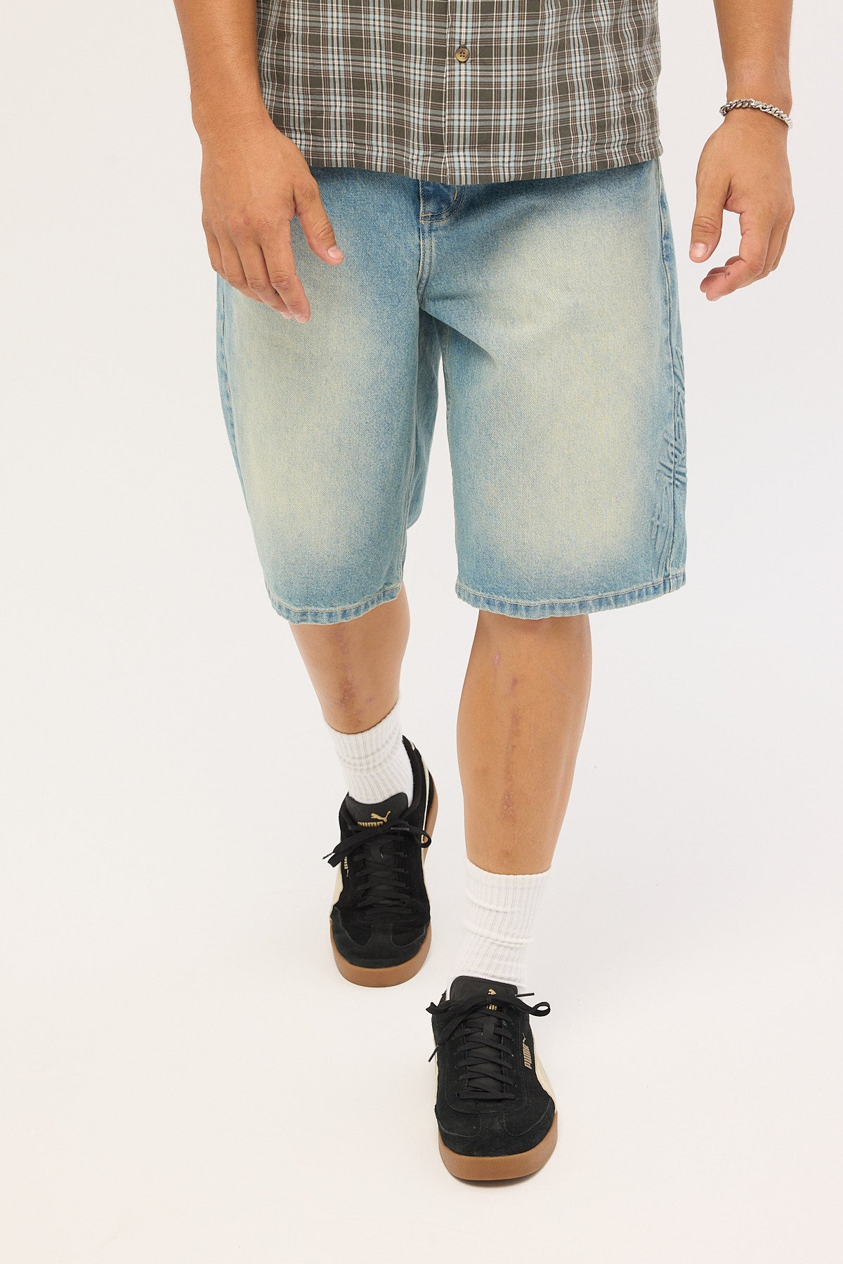 Billabong Script Smoko Denim Short Sun Faded Indigo