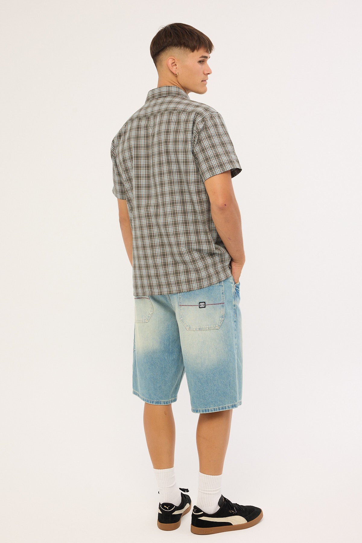 Billabong Script Smoko Denim Short Sun Faded Indigo