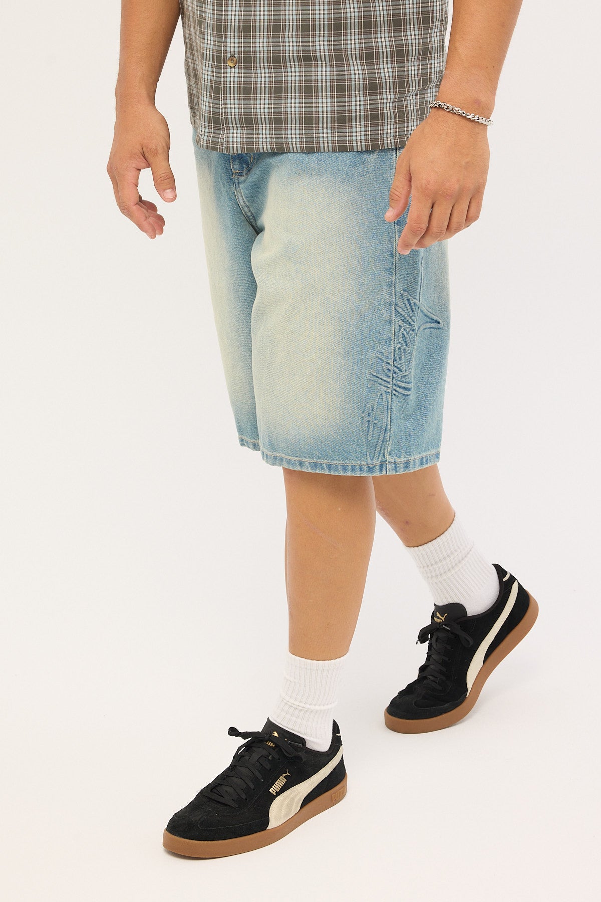 Billabong Script Smoko Denim Short Sun Faded Indigo