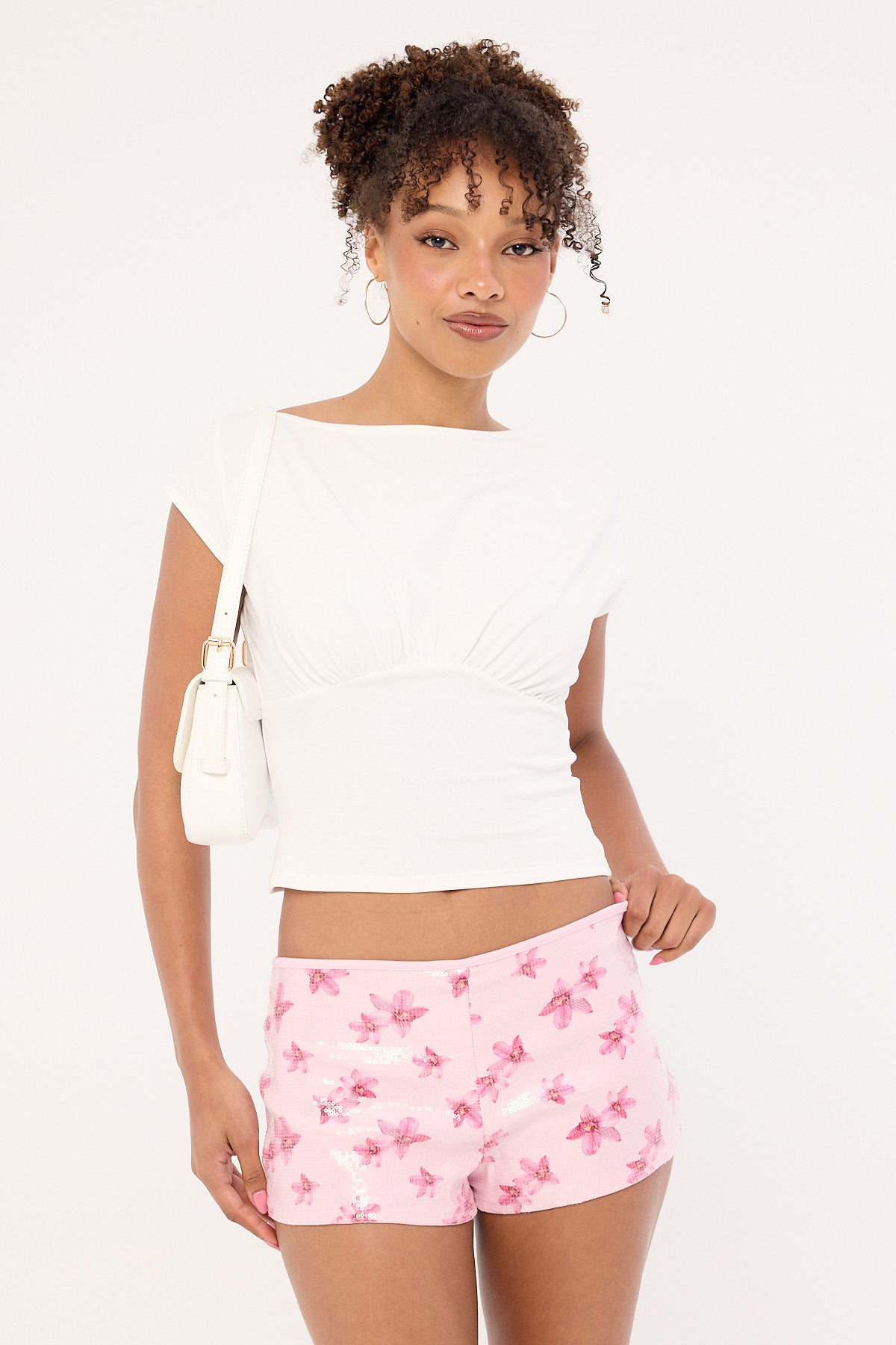 Luck & Trouble Calypso Sequin Micro Shorts Pink