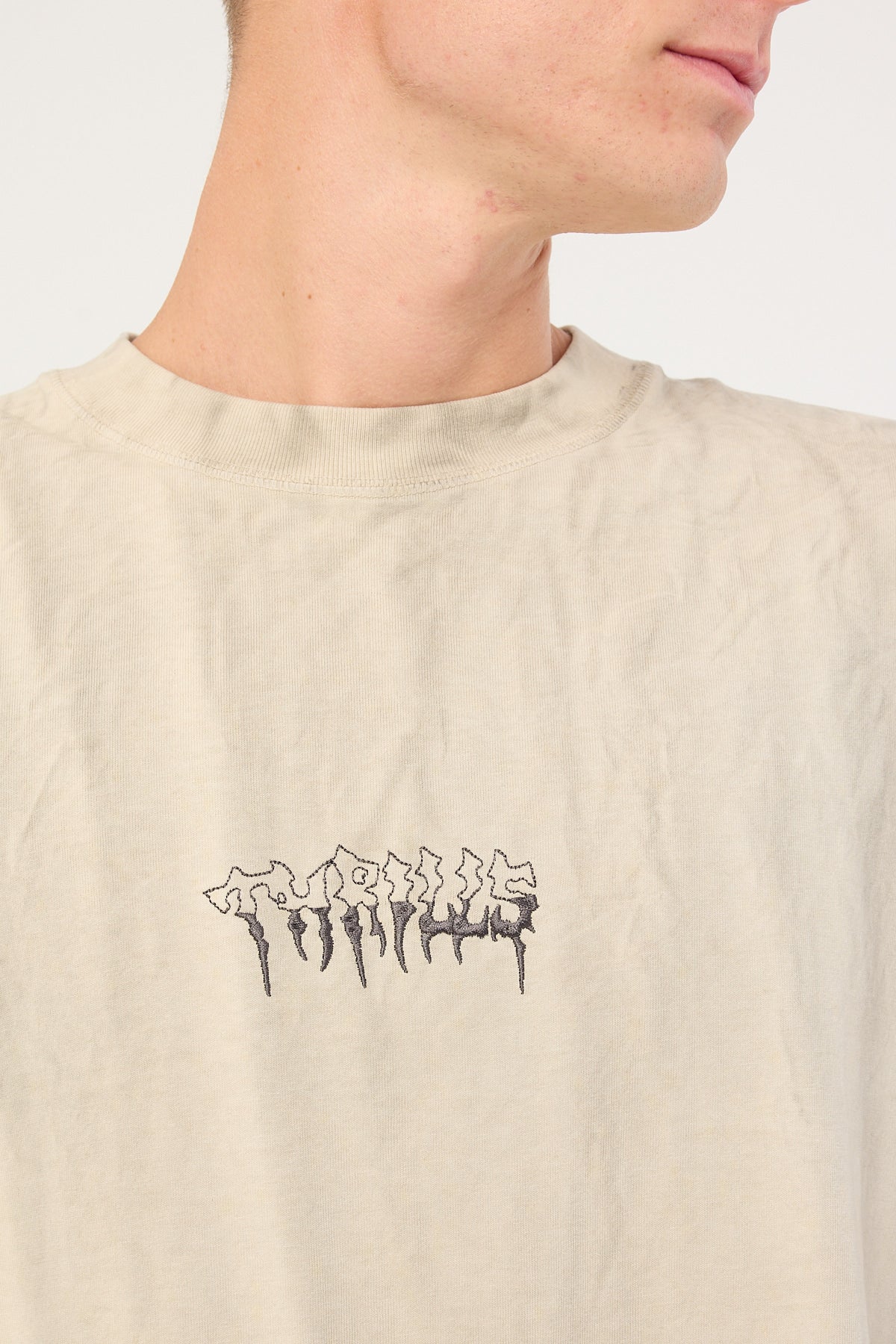 Thrills Cut And Shattered Box Oversize Tee Marble Heritage White