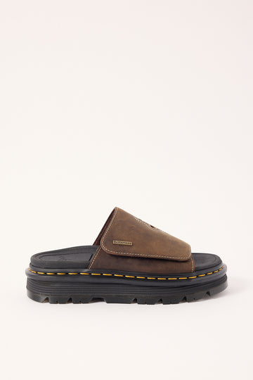 Dr Martens Womens ZebZag Slide Dark Brown Crazy Horse