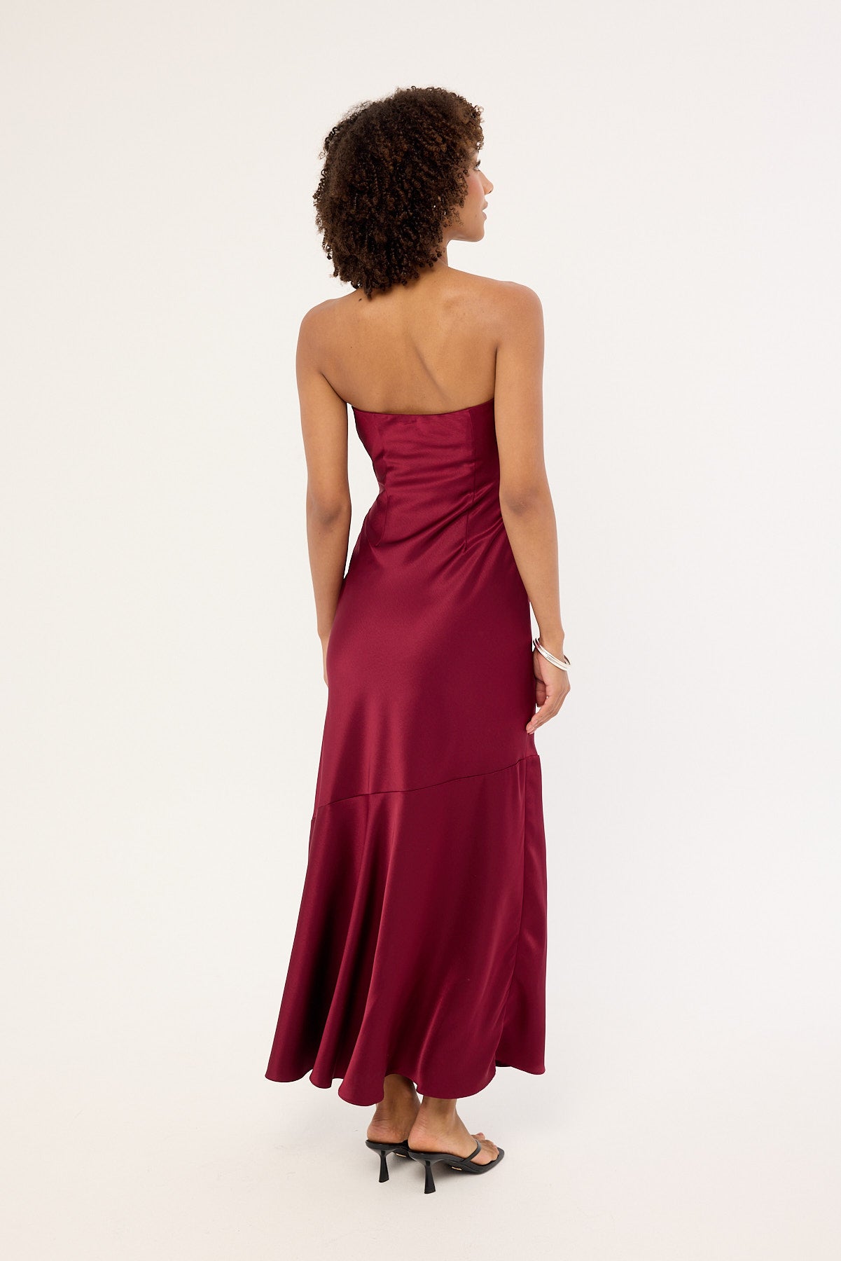 Perfect Stranger Hallie Strapless Maxi Dress Burgundy