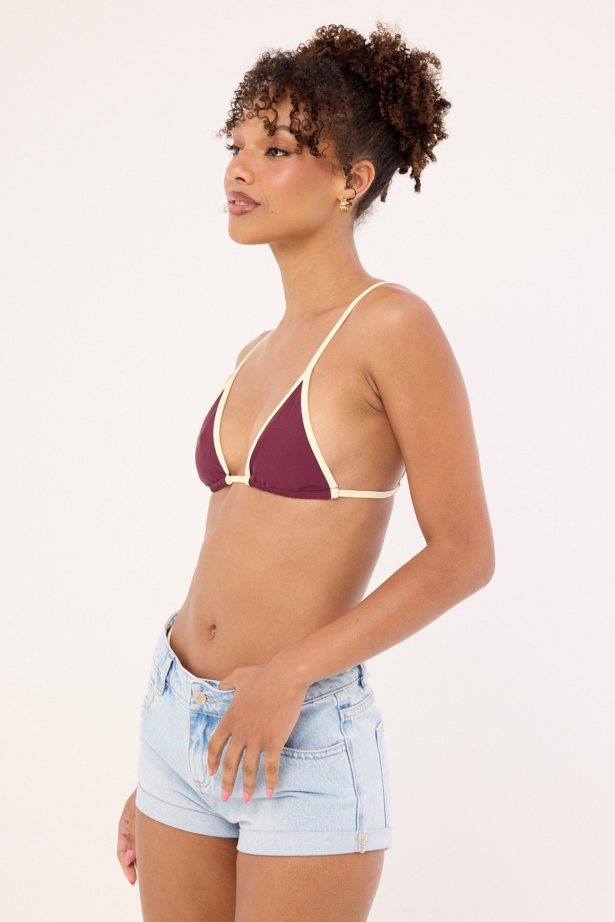 Luck & Trouble Costa Rica Contrast Bikini Top Plum