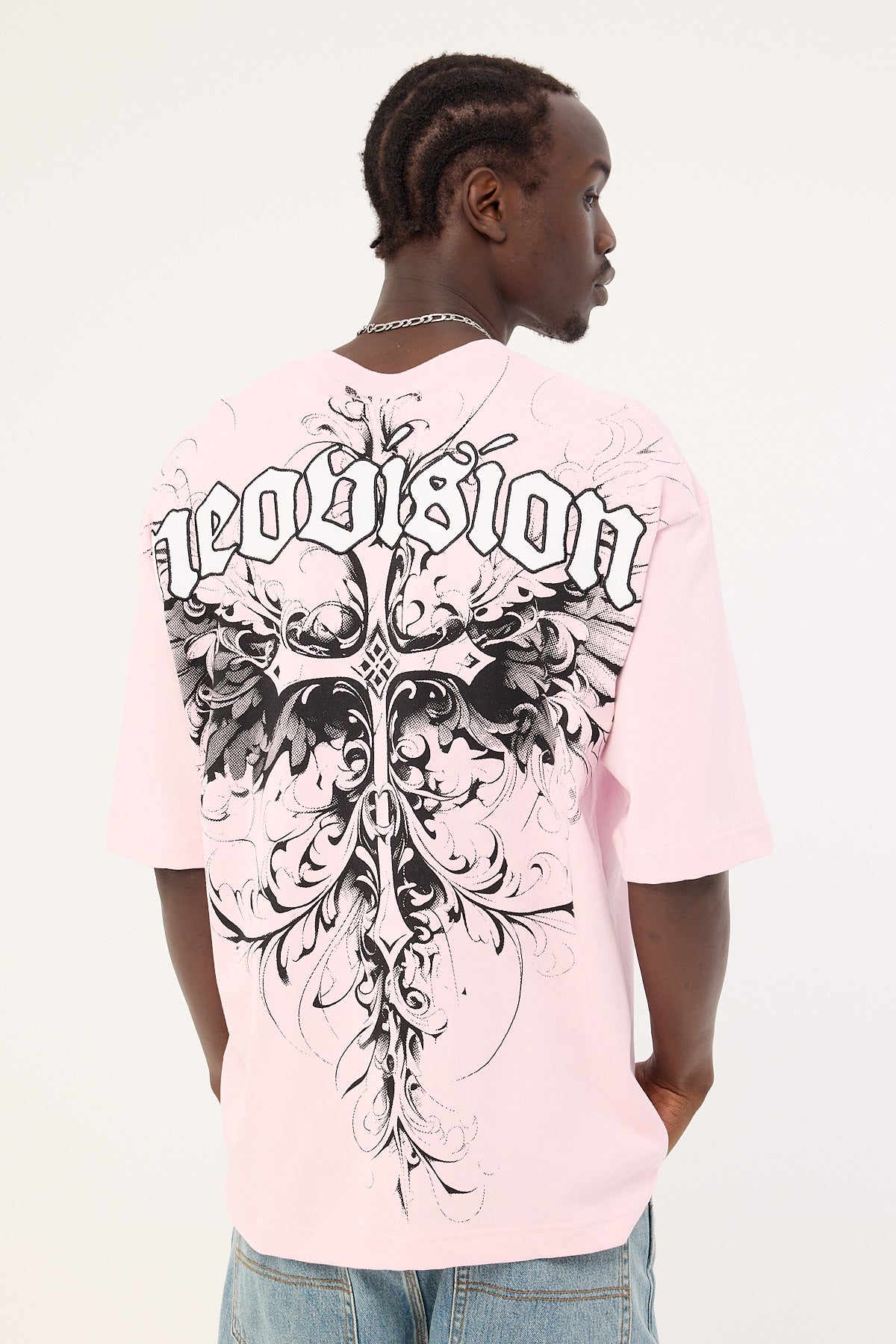 Neovision Fallen Cross Oversize Super Heavy Tee Candy Pink