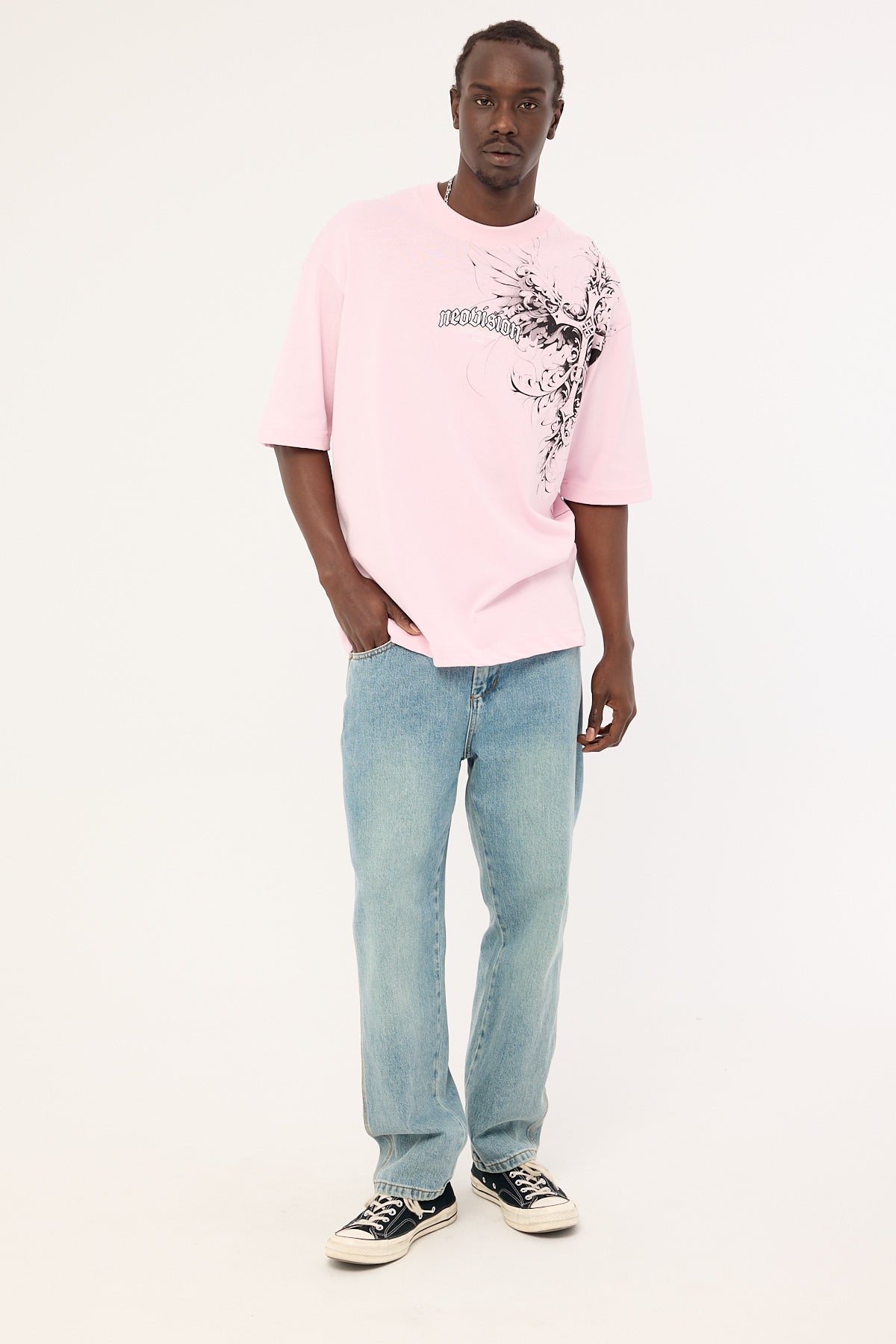 Neovision Fallen Cross Oversize Super Heavy Tee Candy Pink