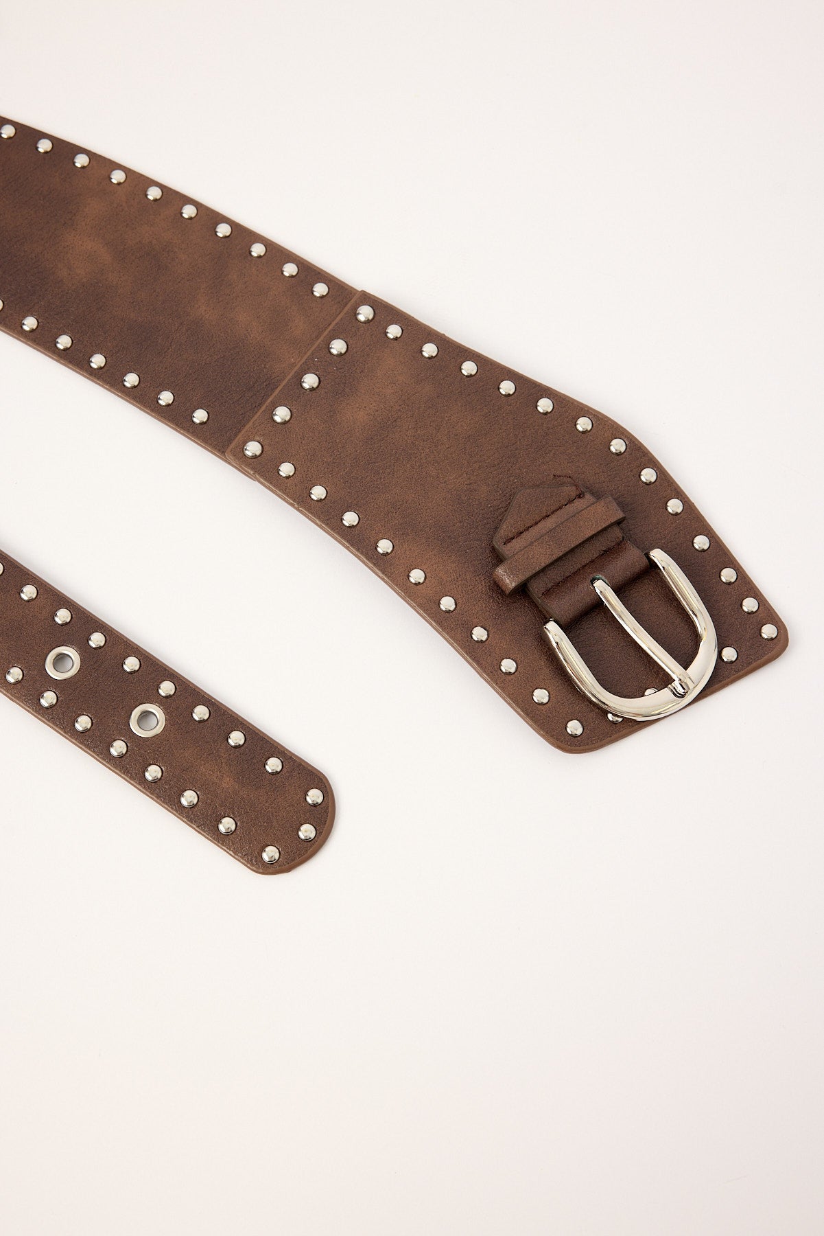 Token Pioneer Studded Belt Brown