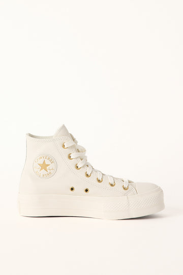 Converse Womens Chuck Taylor All Star Lift Platform Golden Hits Sneaker Egret/Gold