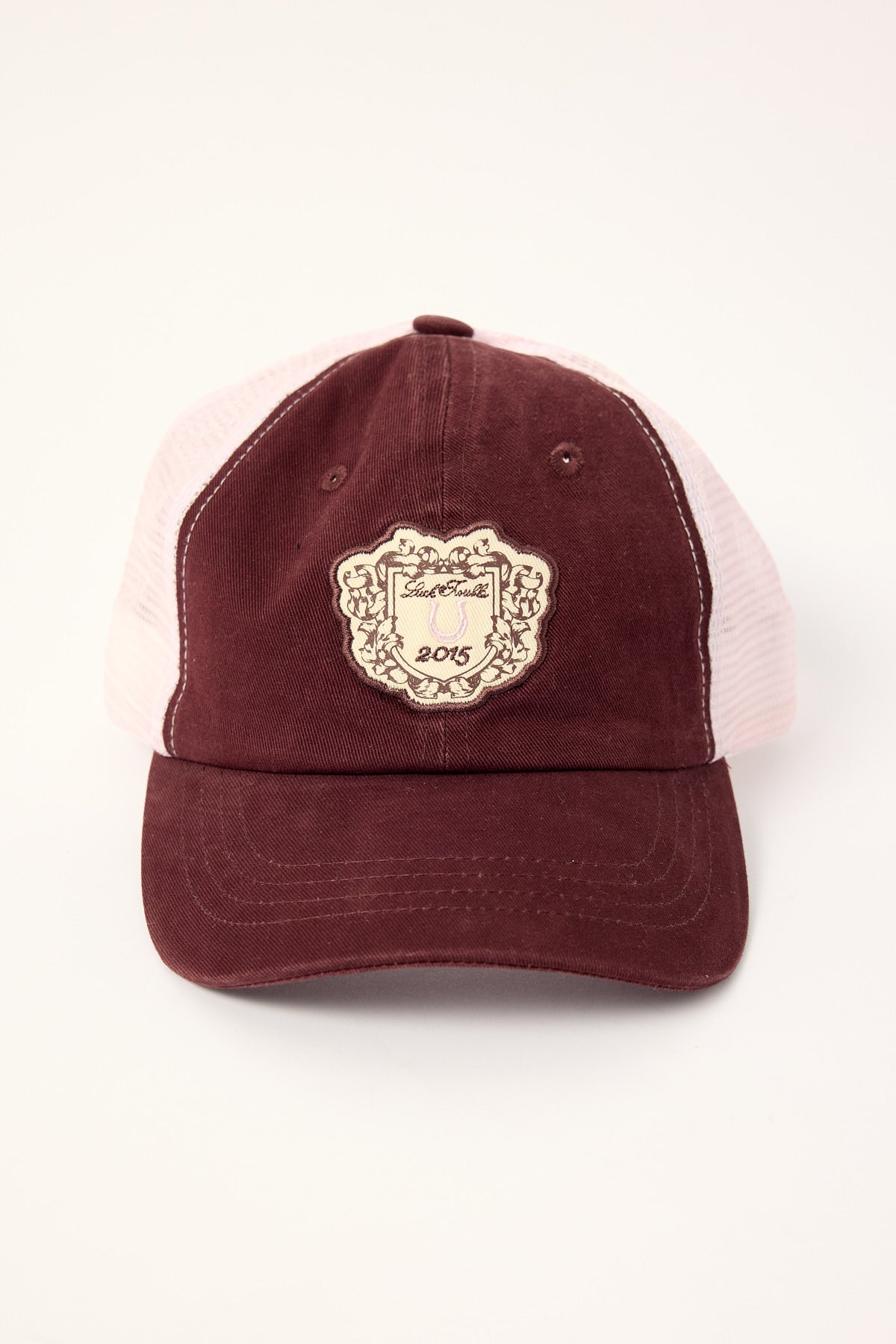 Luck & Trouble Crest Two Tone Trucker Cap Plum