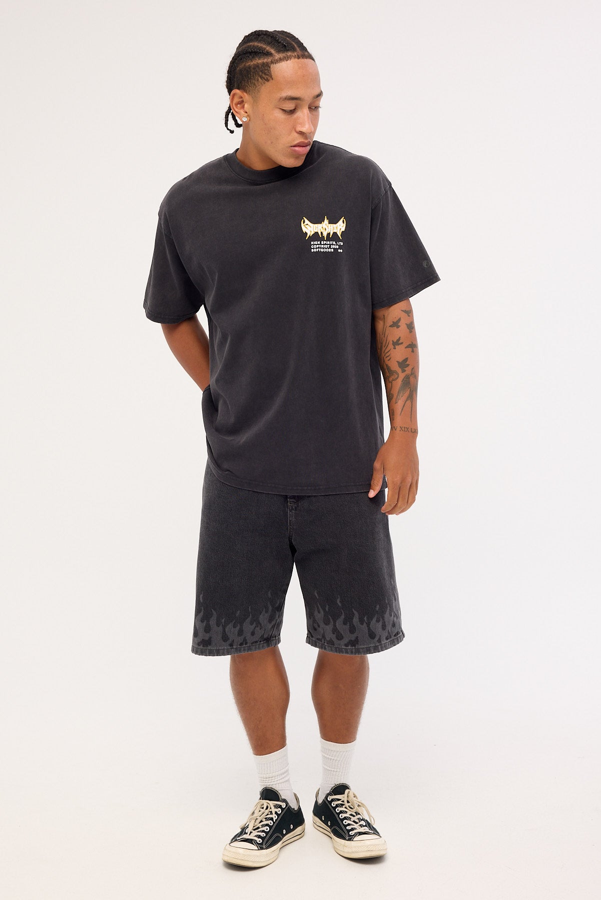 Worship Playa Big Dawg Jean Short Used Black