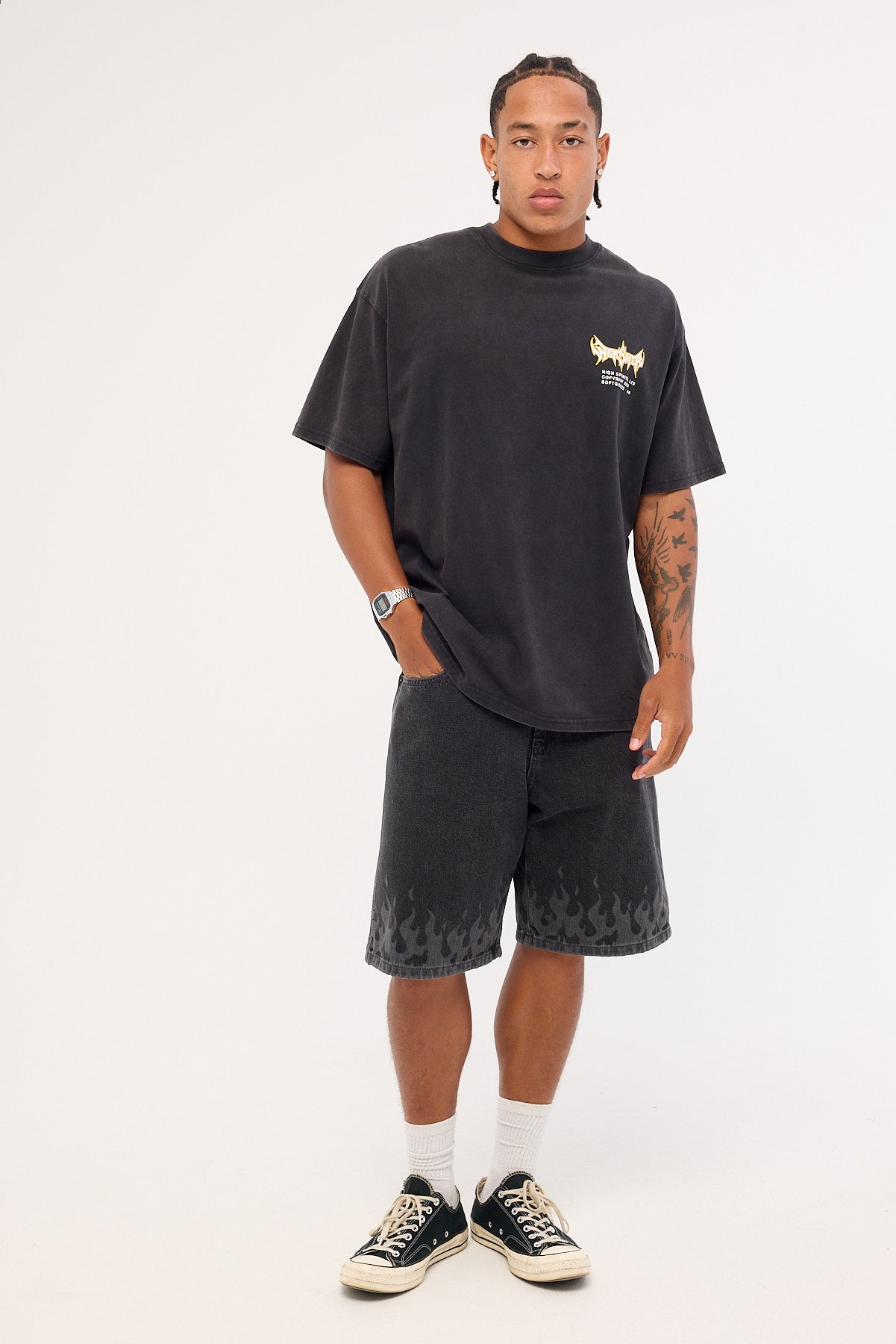 Worship Playa Big Dawg Jean Short Used Black