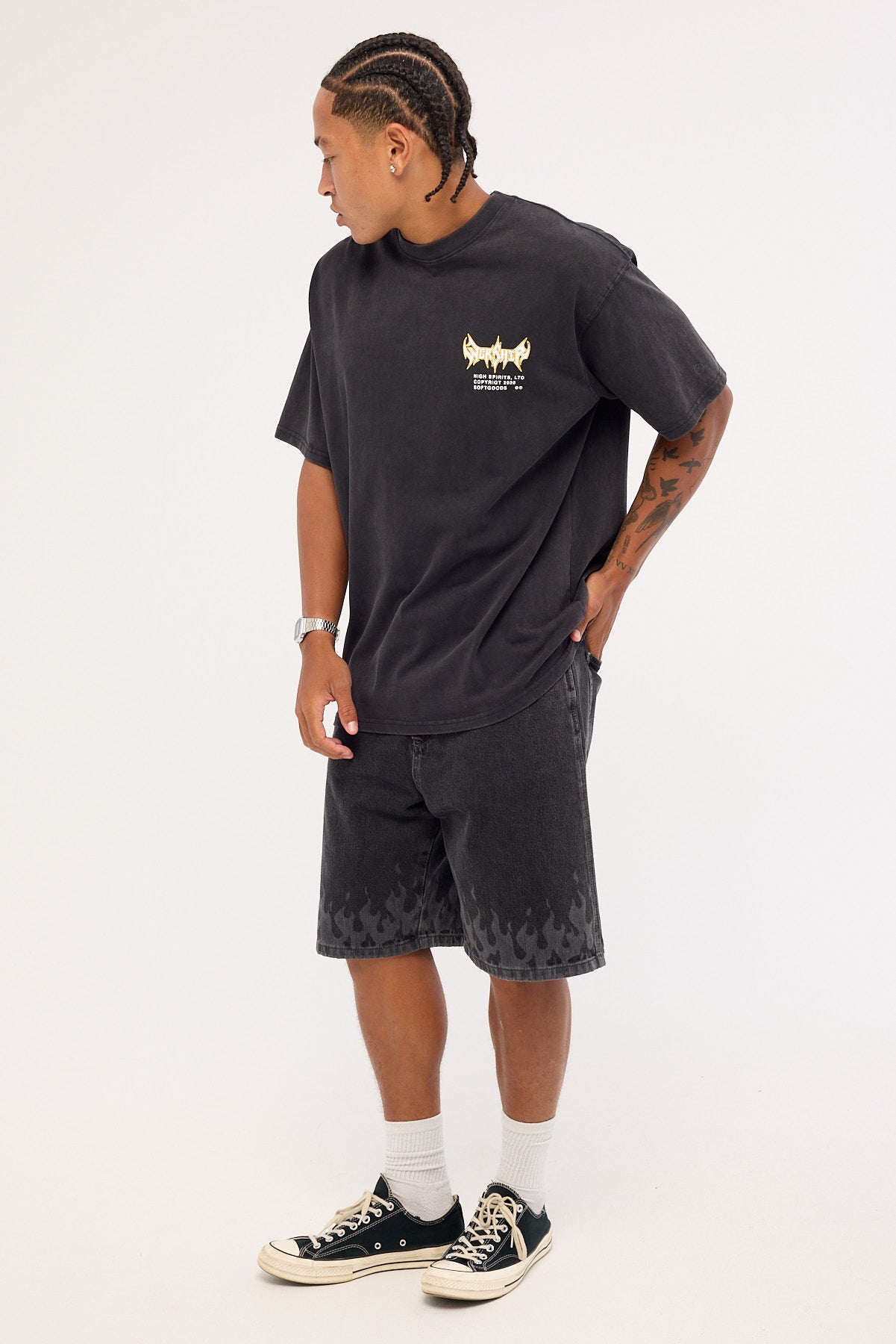 Worship Playa Big Dawg Jean Short Used Black