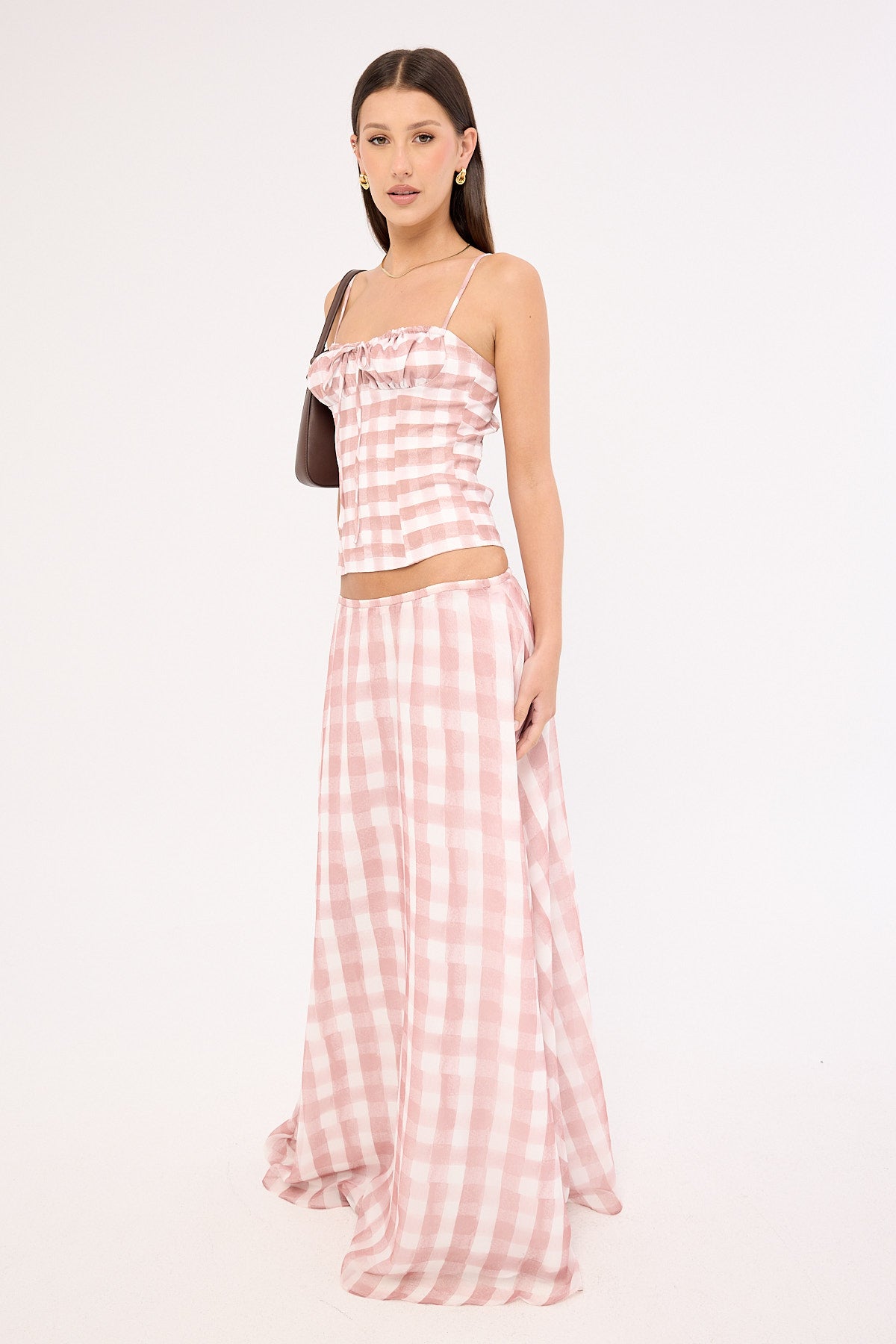 Sndys The Label Tallin Maxi Skirt Pink Gingham