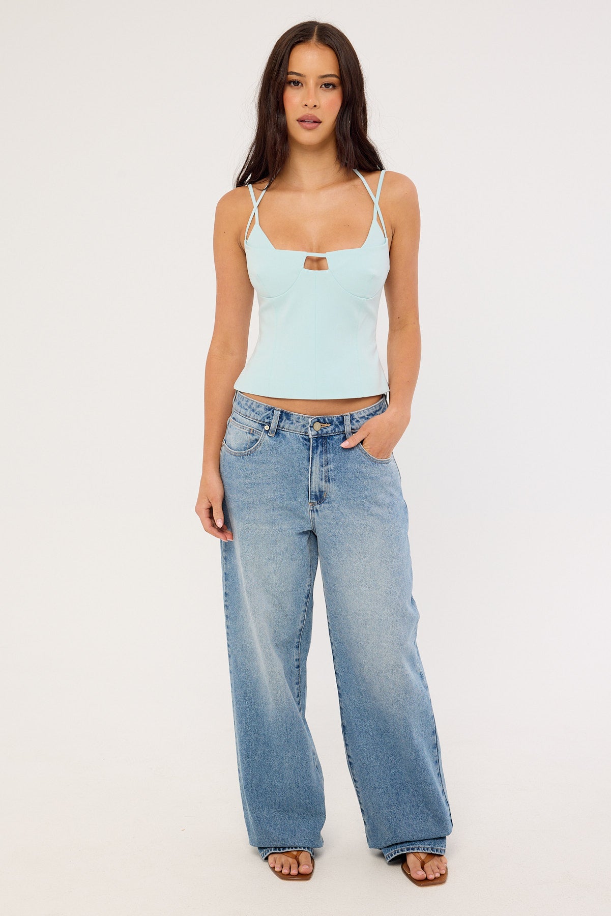 Perfect Stranger Calla Corset Top Blue