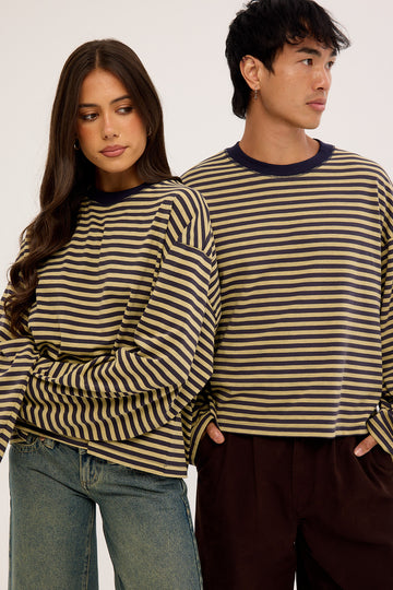 Lioness Bloom Long Sleeve Beige Stripe