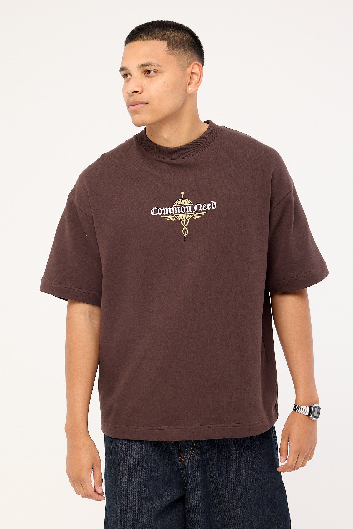 Common Need Hermes Loopback Heavyweight Easy Tee Coffee Brown