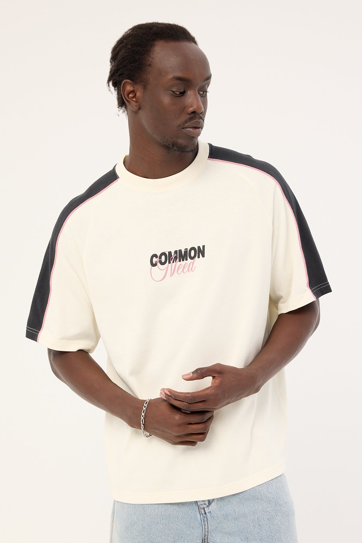 Common Need Knox Raglan Heavyweight Easy Tee Off White/Onyx