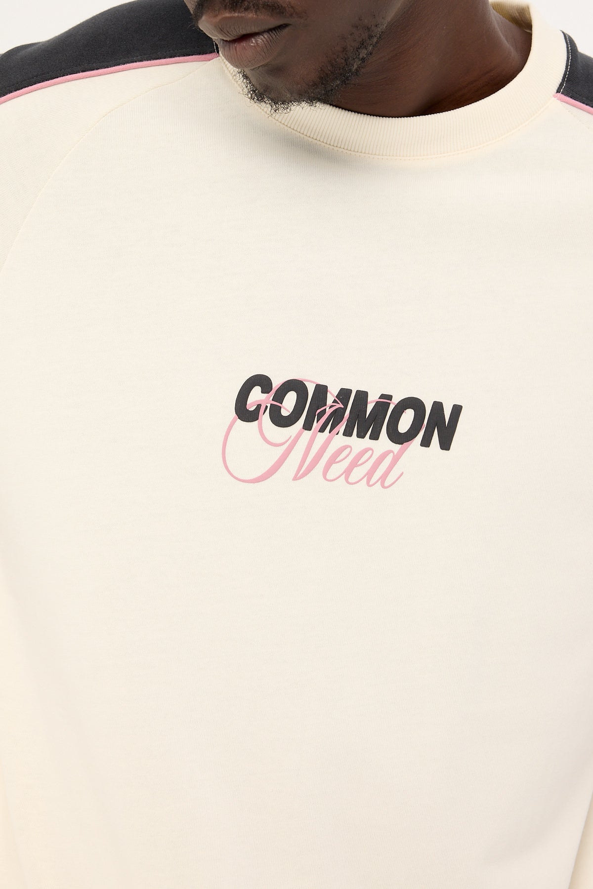 Common Need Knox Raglan Heavyweight Easy Tee Off White/Onyx