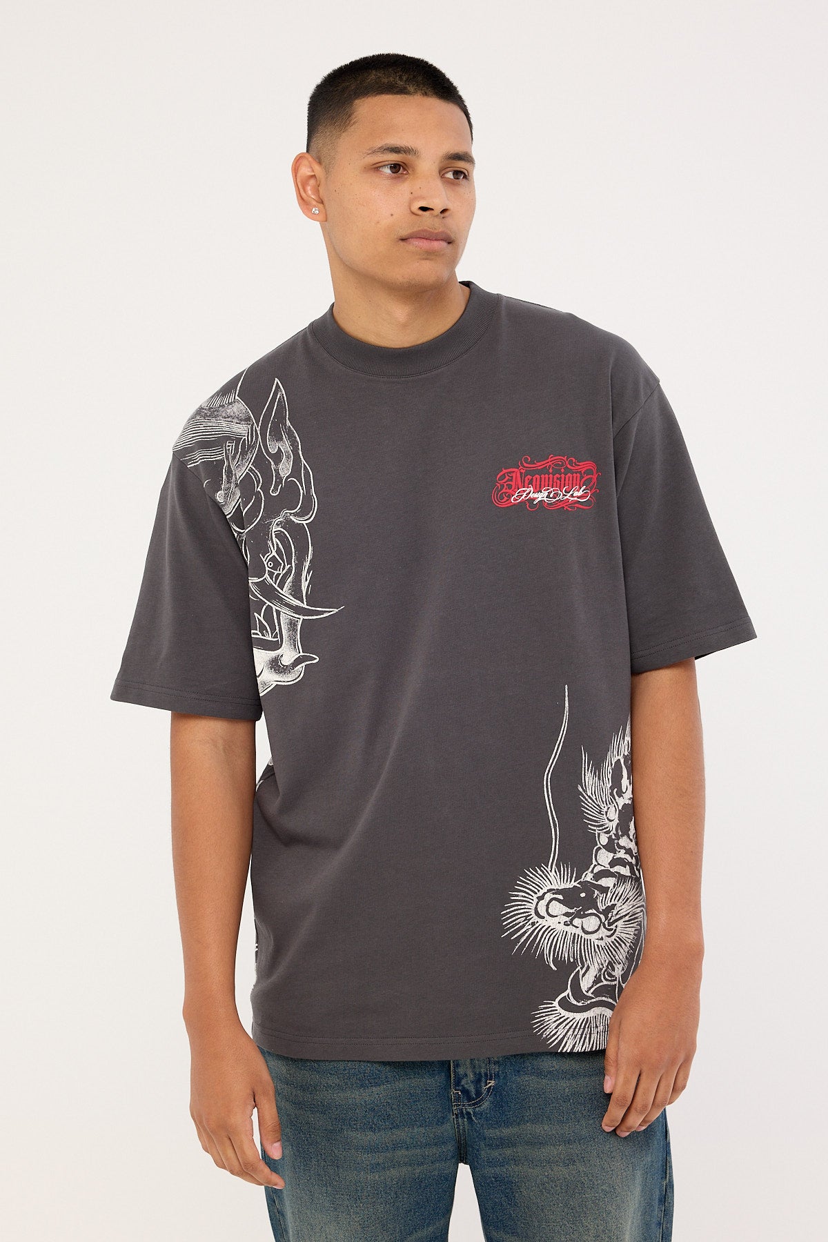 Neovision Yokai Oversize Super Heavy Tee Ash Black