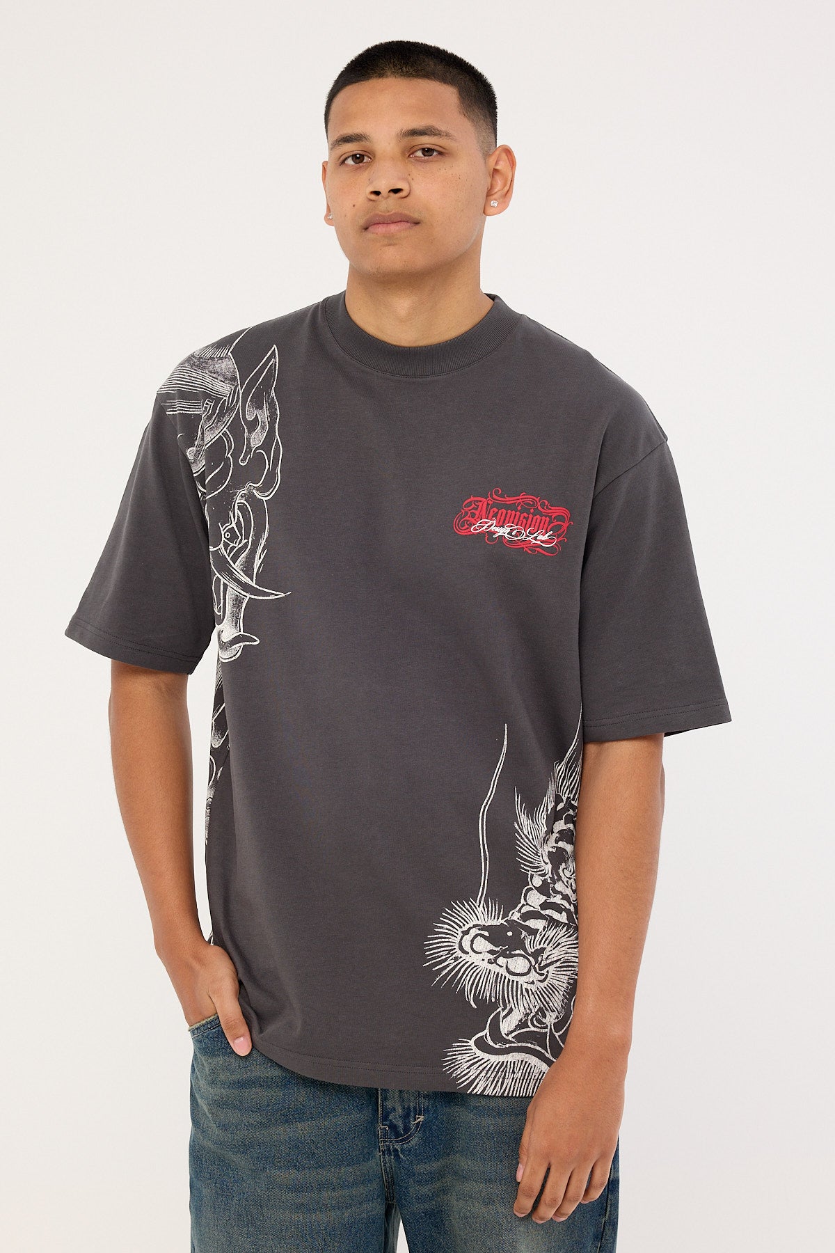 Neovision Yokai Oversize Super Heavy Tee Ash Black