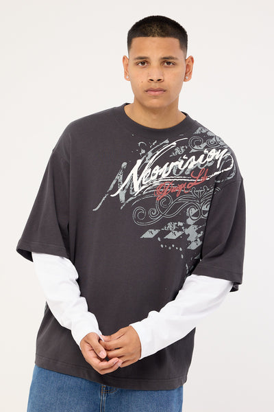 Neovision Wreckage Layered Long Sleeve Tee Asphalt – Universal Store