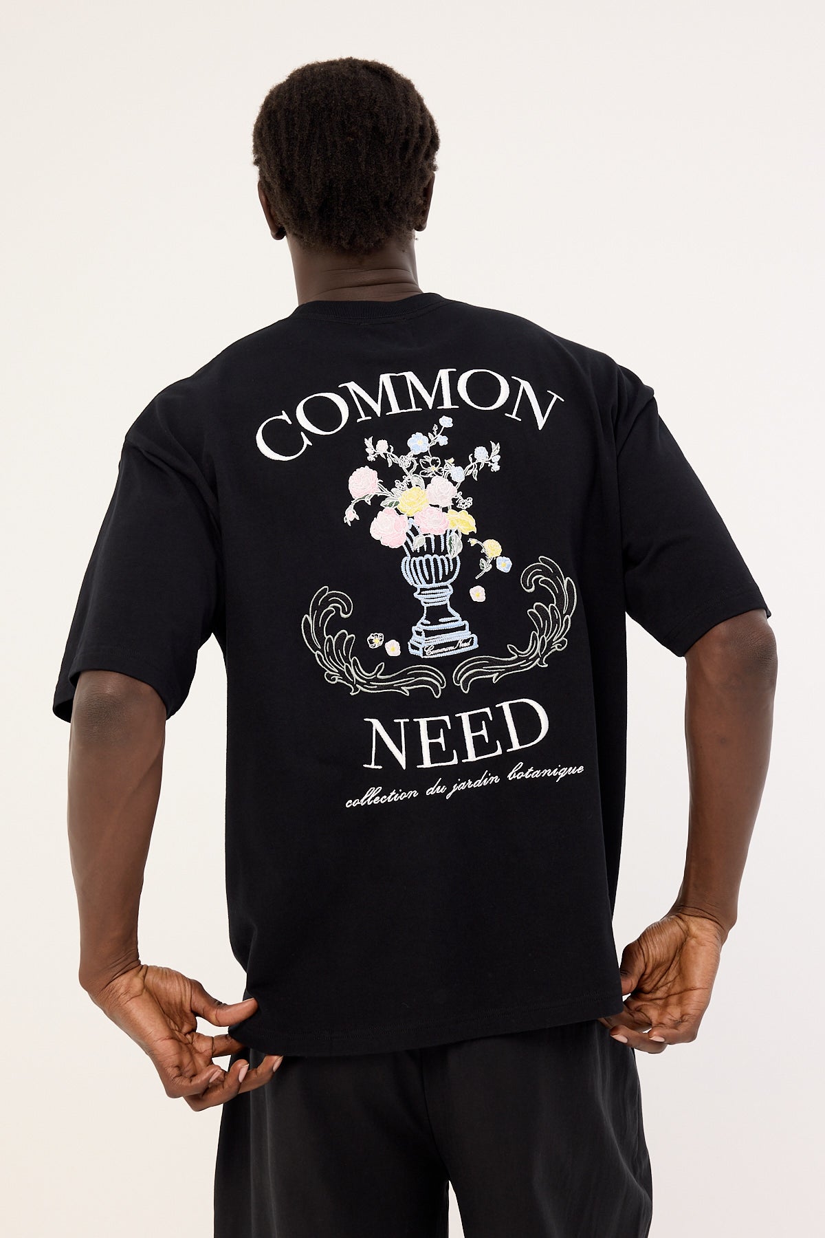 Common Need Floralia Heavyweight Easy Tee Black