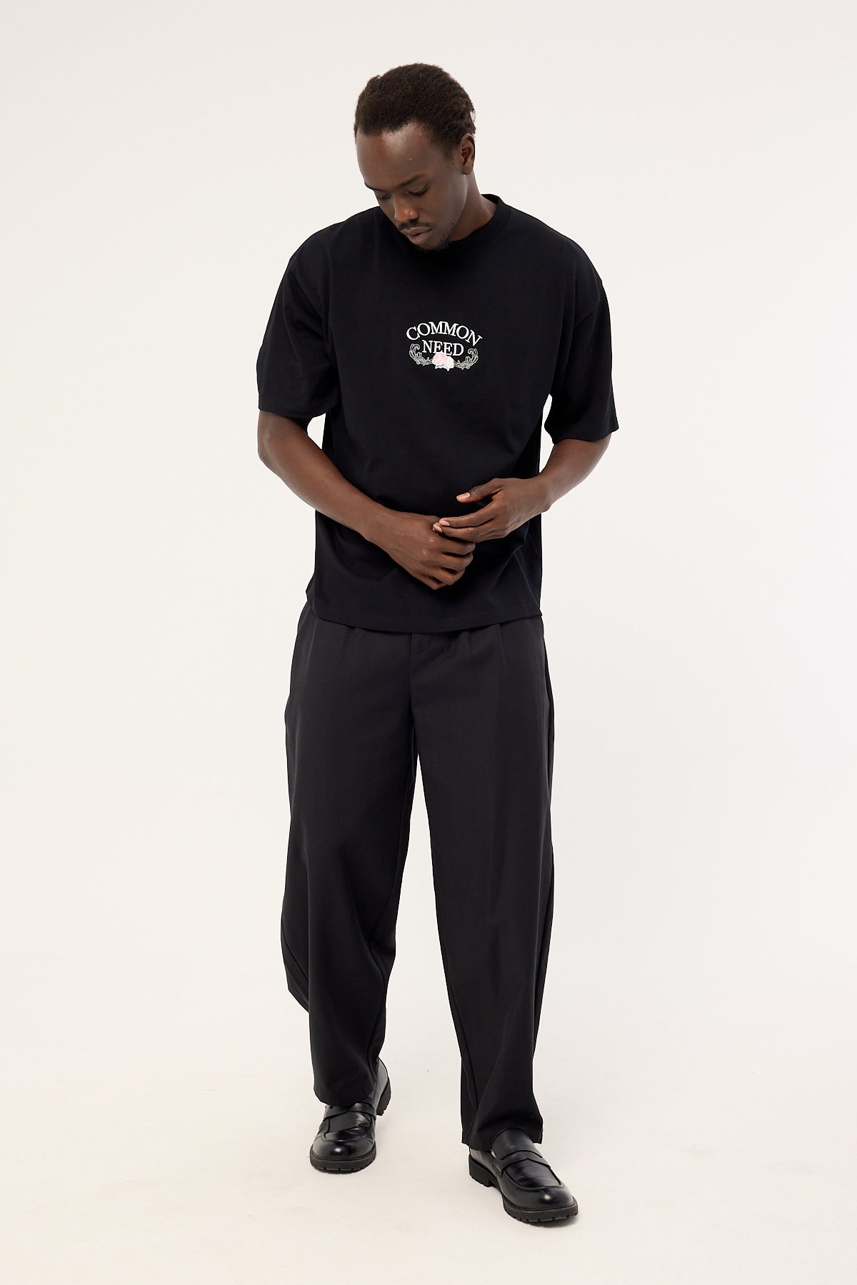 Common Need Floralia Heavyweight Easy Tee Black